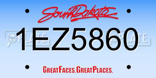 1EZ5860 South Dakota License Plate