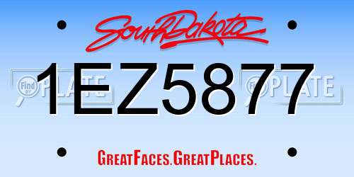 1EZ5877 South Dakota License Plate