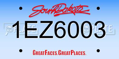1EZ6003 South Dakota License Plate