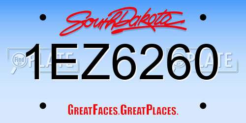 1EZ6260 South Dakota License Plate