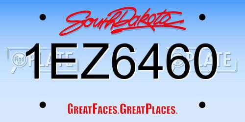 1EZ6460 South Dakota License Plate