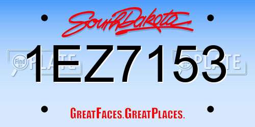 1EZ7153 South Dakota License Plate