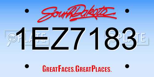 1EZ7183 South Dakota License Plate