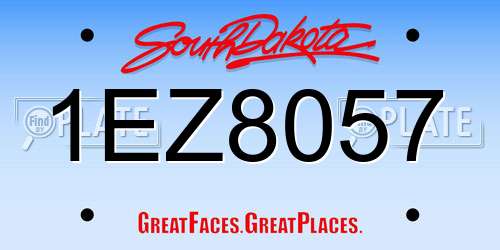 1EZ8057 South Dakota License Plate