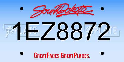 1EZ8872 South Dakota License Plate