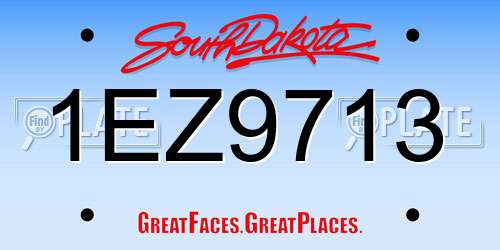 1EZ9713 South Dakota License Plate
