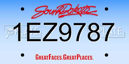 1EZ9787 South Dakota License Plate