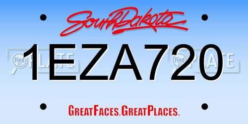 1EZA720 South Dakota License Plate