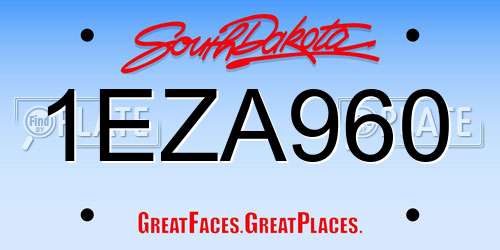 1EZA960 South Dakota License Plate