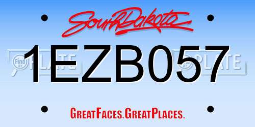 1EZB057 South Dakota License Plate