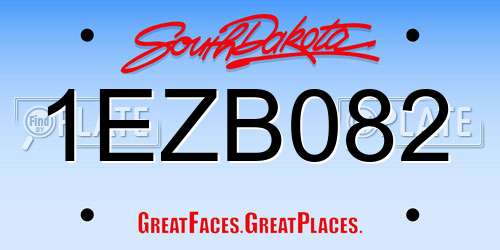 1EZB082 South Dakota License Plate