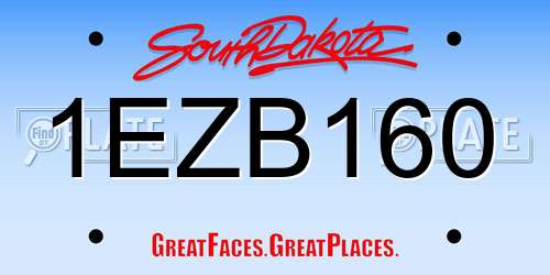 1EZB160 South Dakota License Plate
