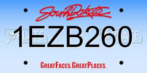 1EZB260 South Dakota License Plate