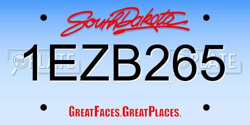 1EZB265 South Dakota License Plate