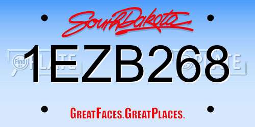 1EZB268 South Dakota License Plate
