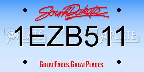 1EZB511 South Dakota License Plate