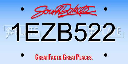 1EZB522 South Dakota License Plate