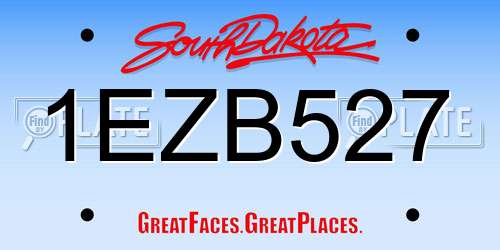 1EZB527 South Dakota License Plate