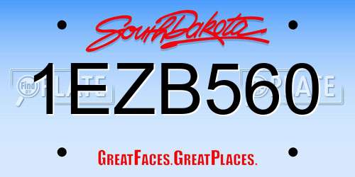 1EZB560 South Dakota License Plate