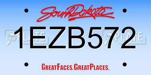 1EZB572 South Dakota License Plate