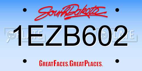 1EZB602 South Dakota License Plate