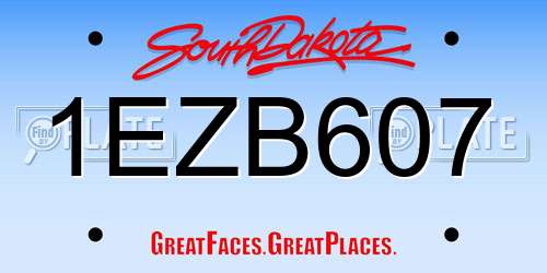 1EZB607 South Dakota License Plate