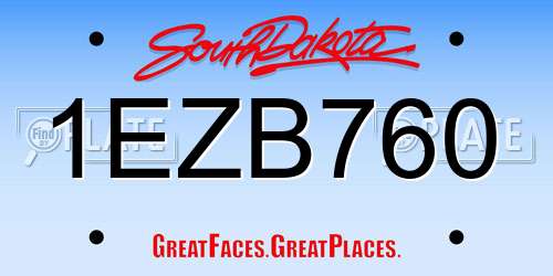 1EZB760 South Dakota License Plate