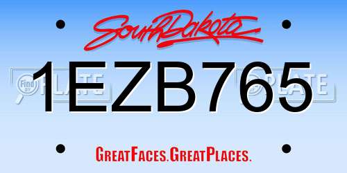 1EZB765 South Dakota License Plate