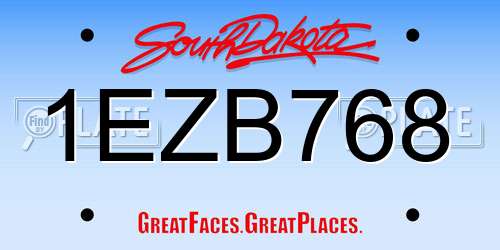 1EZB768 South Dakota License Plate