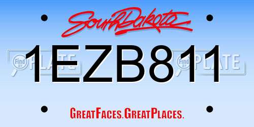 1EZB811 South Dakota License Plate