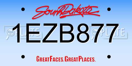 1EZB877 South Dakota License Plate