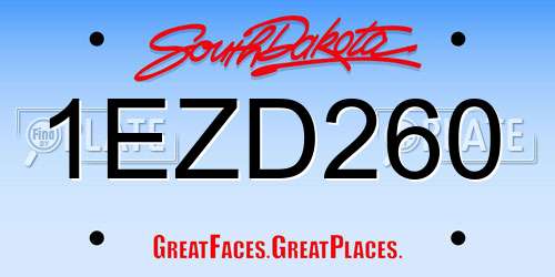 1EZD260 South Dakota License Plate