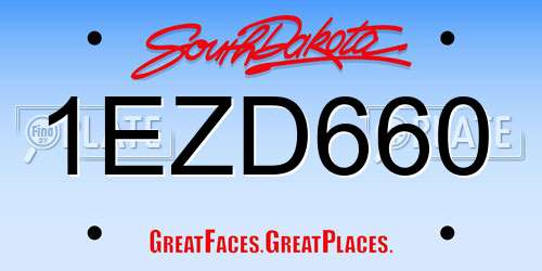 1EZD660 South Dakota License Plate