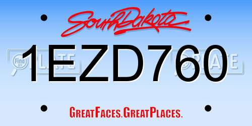1EZD760 South Dakota License Plate