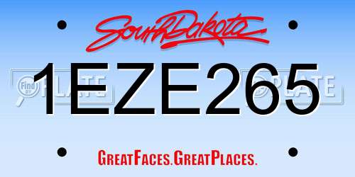 1EZE265 South Dakota License Plate