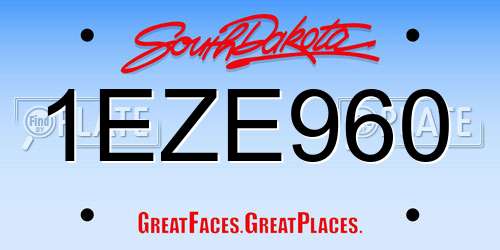 1EZE960 South Dakota License Plate