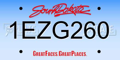 1EZG260 South Dakota License Plate
