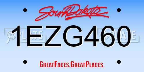 1EZG460 South Dakota License Plate