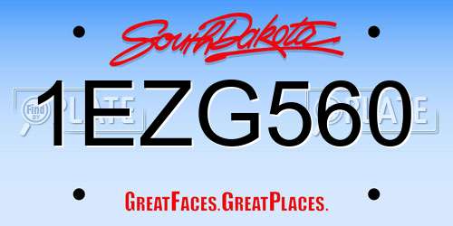 1EZG560 South Dakota License Plate