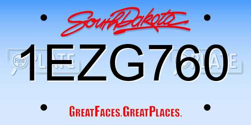 1EZG760 South Dakota License Plate