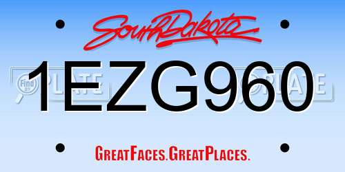 1EZG960 South Dakota License Plate