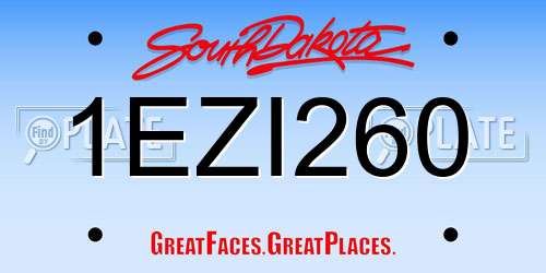 1EZI260 South Dakota License Plate