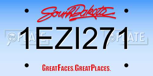 1EZI271 South Dakota License Plate