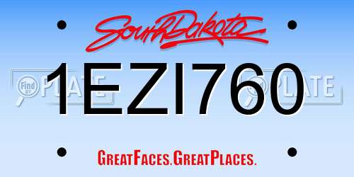 1EZI760 South Dakota License Plate