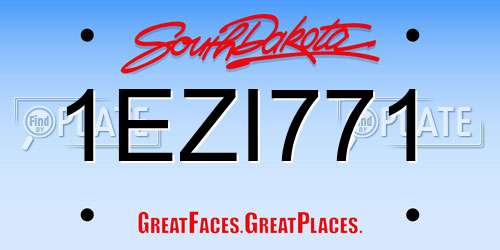 1EZI771 South Dakota License Plate