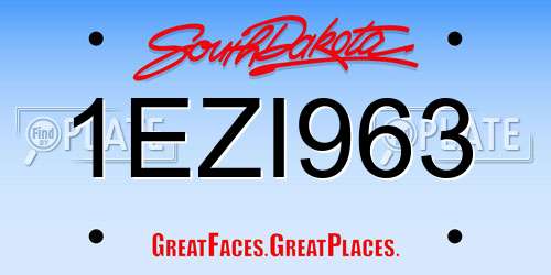 1EZI963 South Dakota License Plate