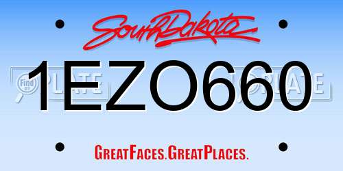 1EZO660 South Dakota License Plate
