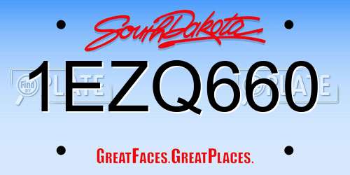 1EZQ660 South Dakota License Plate