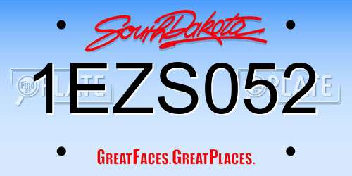 1EZS052 South Dakota License Plate