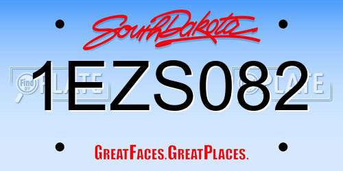 1EZS082 South Dakota License Plate